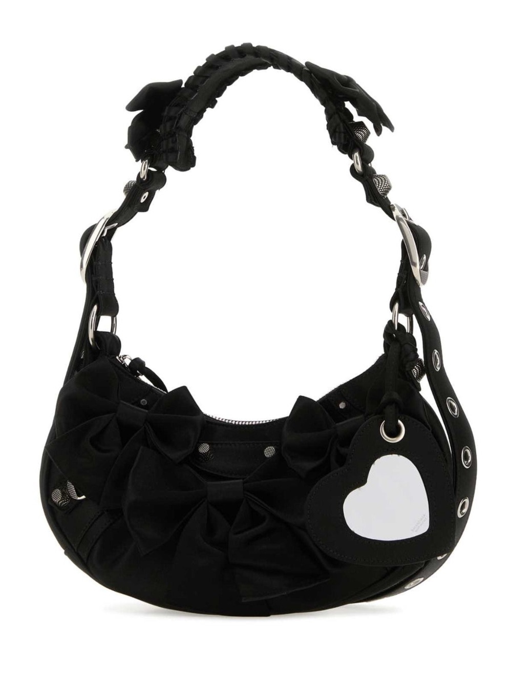 Balenciaga Le Cagole XS Black Rose OLeather Shoulder Bag – NWT, Heart Mirror
